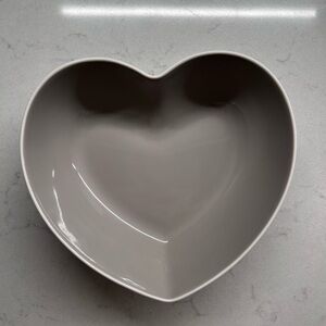 Pottery Barn Heart-Shaped Dog Bowl - Gray